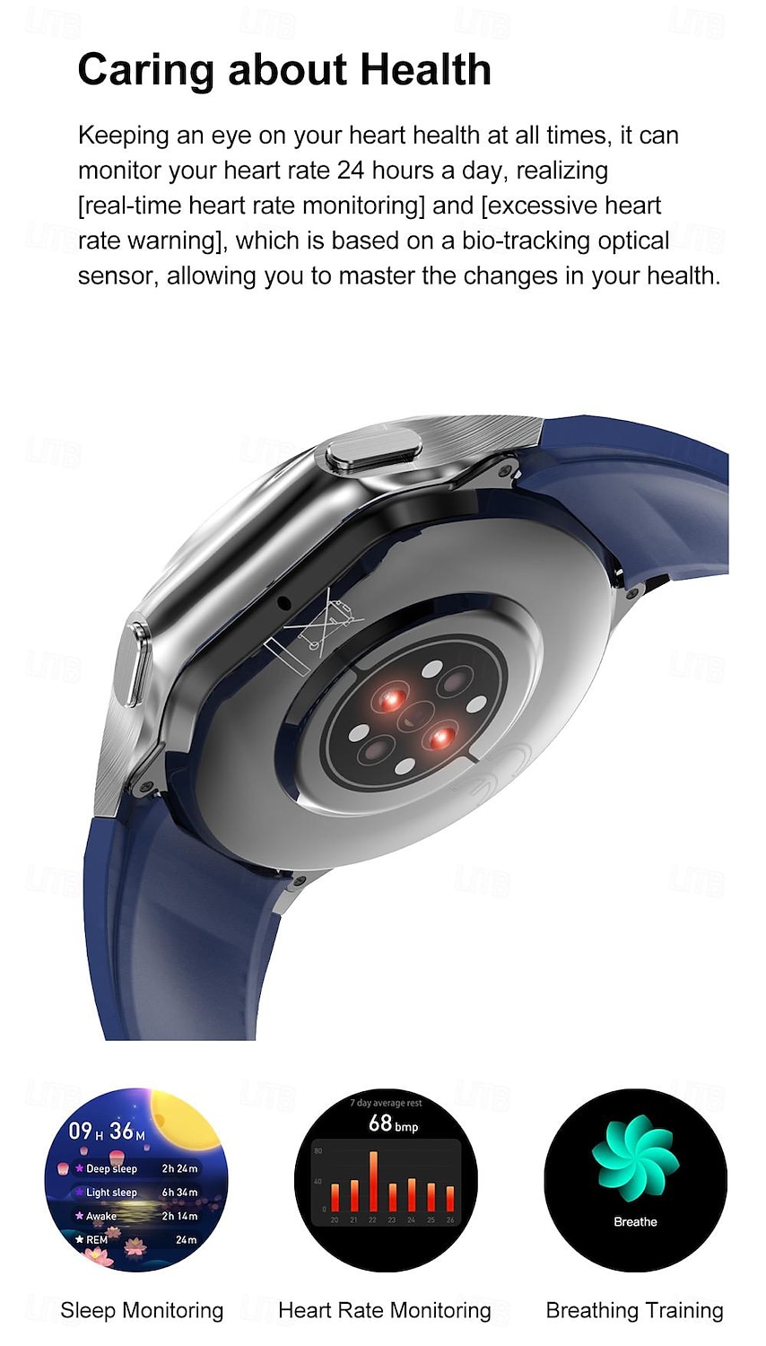 696 DTWatchX Montre intelligente 1.43 pouce Smartwatch Montre Connectée Bluetooth Podomètre Rappel d'Appel Moniteur de Sommeil Compatible avec Android iOS Femme Hommes Mode Mains-Libres Rappel de de 2025 ? $62.99 –P16