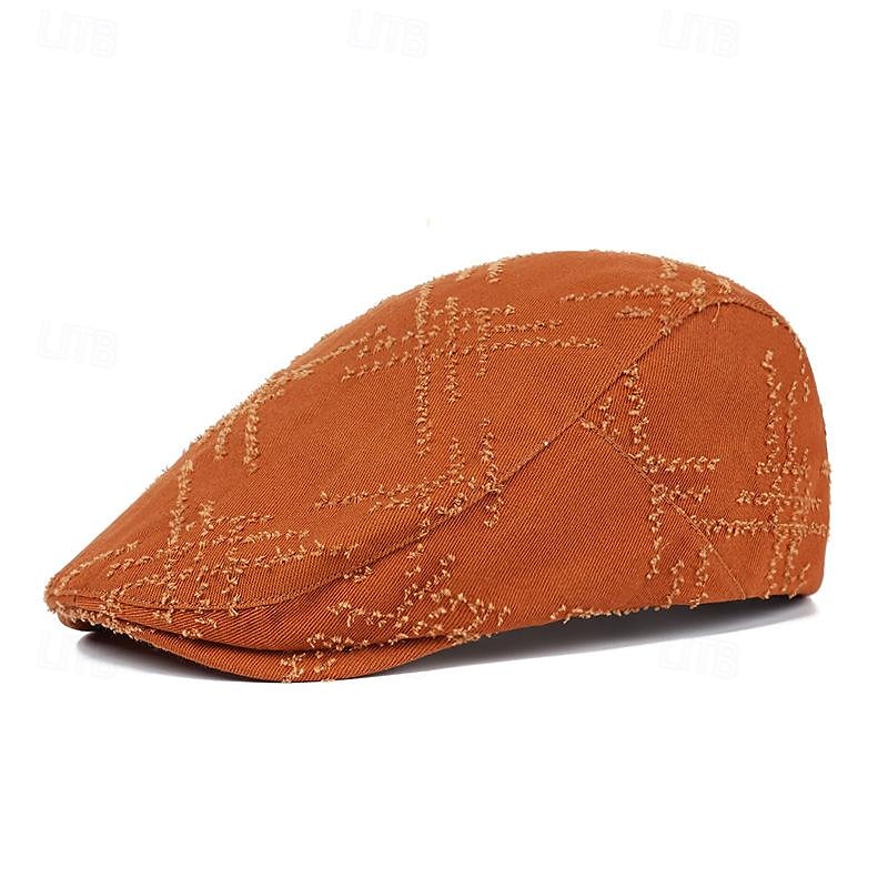 Voor heren Platte pet Ascot-hoed Krantenverkoper hoed Zwart Oranje Katoen Modieus Casual Straat Dagelijks Effen Verstelbaar Zonbescherming Ademend 2025 - $10.49 –P8