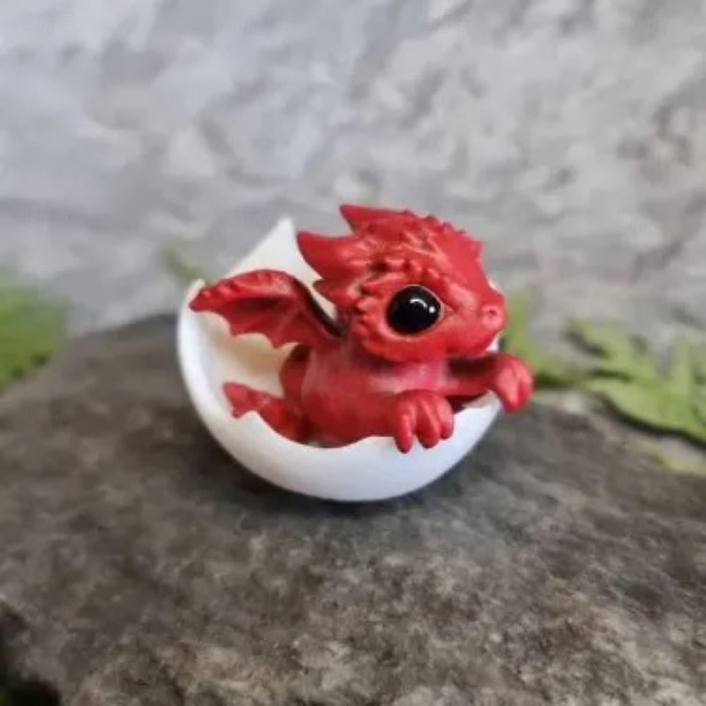 Newborn Dragon in Egg Figurine - Resin Fantasy Decor for Desk, Home, and Collectors - Mythical Creature Sculpture Adds Whimsical Charm 2025 - $18.99 –P6