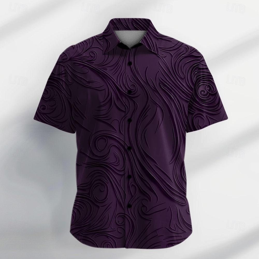 Men's Shirt Dress Shirt Graphic Party Daily Black Purple Green Short Sleeve Turndown Summer Clothing Apparel Buttons 2026 - $25.99 –P3