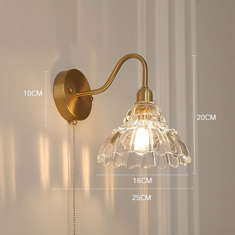 led inomhus vägglampor varmvit e14 modernt glas modern hembelysning metall vägglampa lampat för sovrum matsal 85-265v 2025 - $107.99 –P2