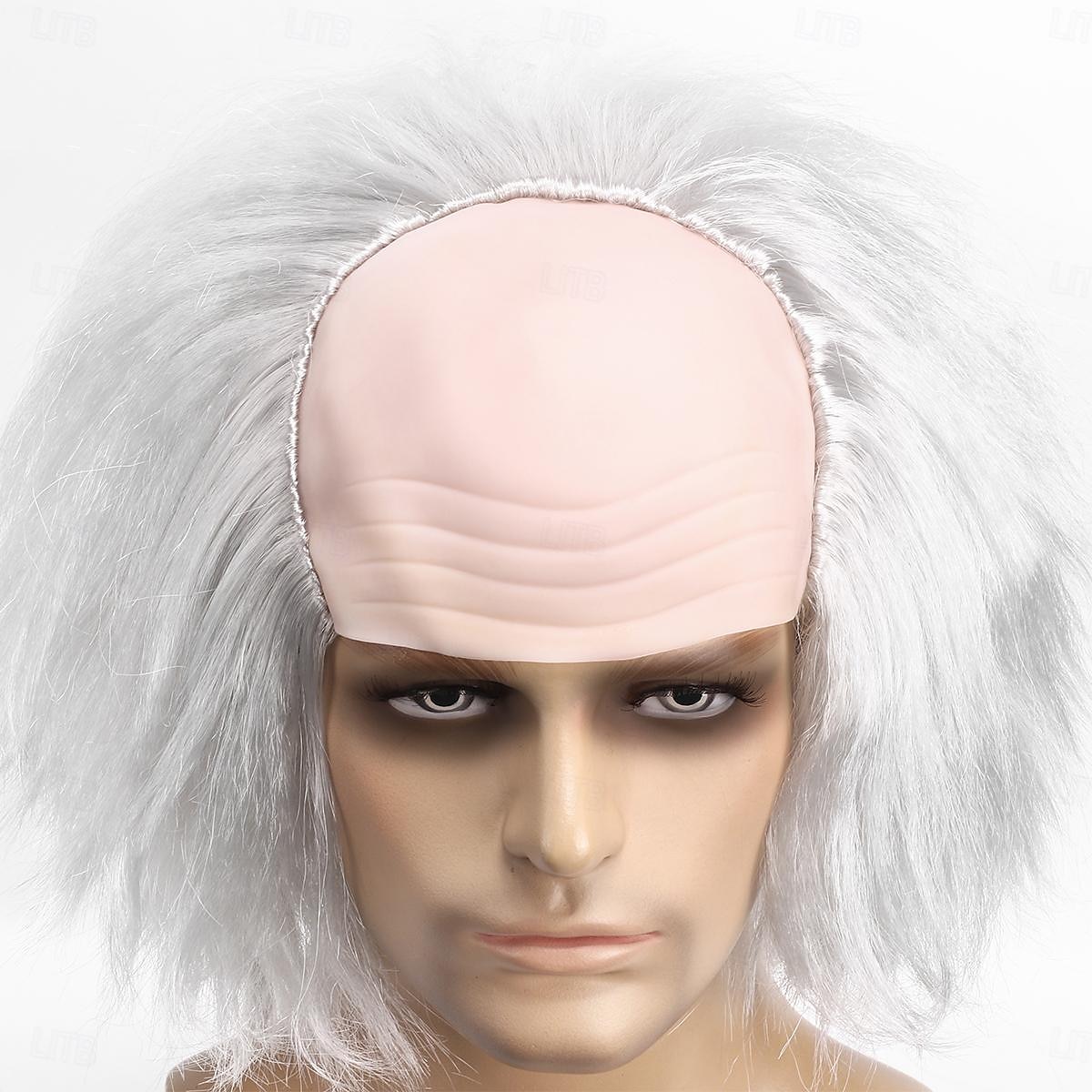 parrucca da clown calva corta e soffice ondulata da uomo di Beetlejuice 2 per costume da festa di carnevale, parrucche per adulti del 2025 a $20.99 –P4
