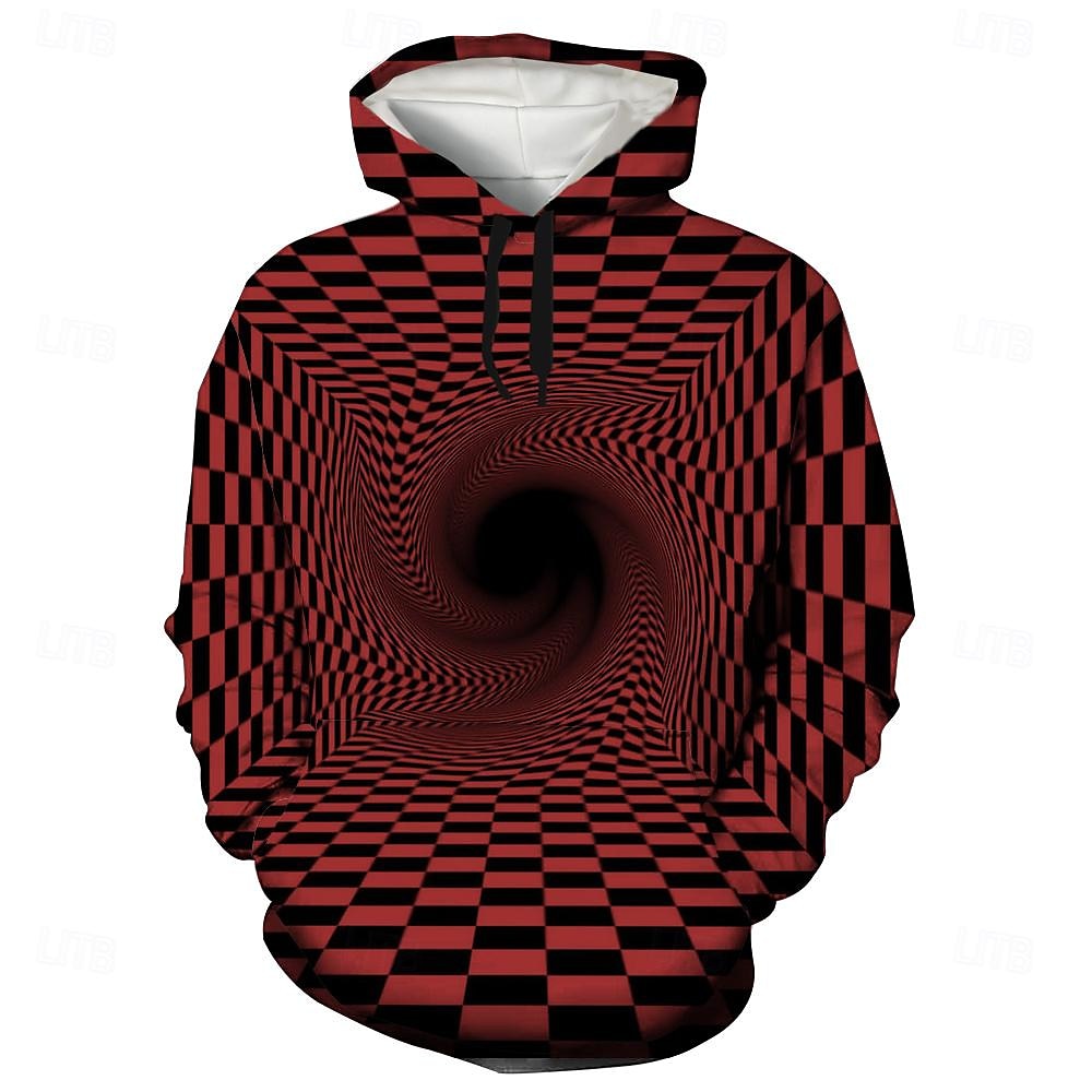 Homens Gráfico Moletom Moletons Moletom Manga Longa Moletom com capuz Com Capuz Legal Impressão 3D Preto e Branco Vermelho Outono Inverno Designer de 2025 por $31.99 –P4