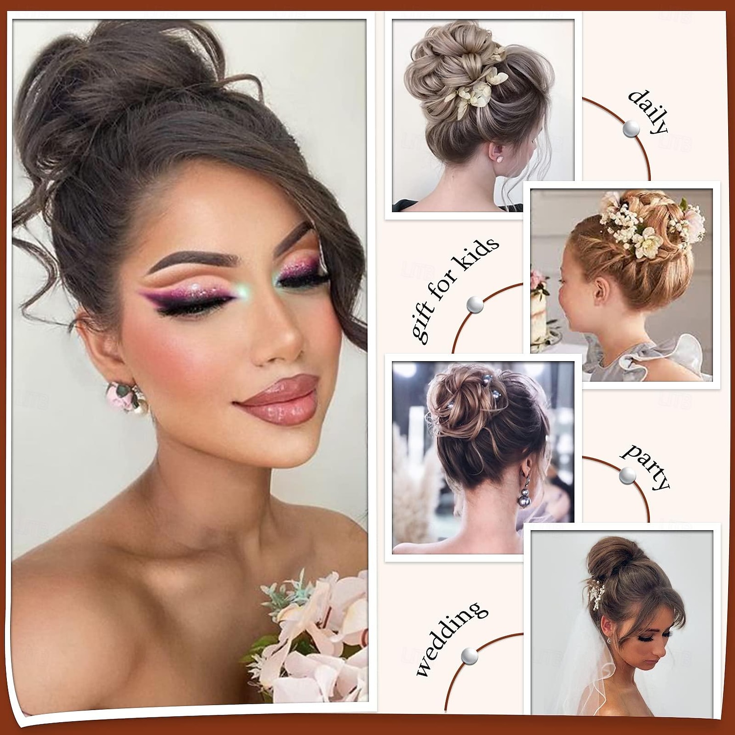 clip ad artiglio chignon disordinato posticci per capelli ricci ondulati clip in chignon artiglio coda di cavallo parrucchino estensioni dei capelli arruffati updo pezzo di capelli scrunchie sintetici del 2025 a $7.99 –P5