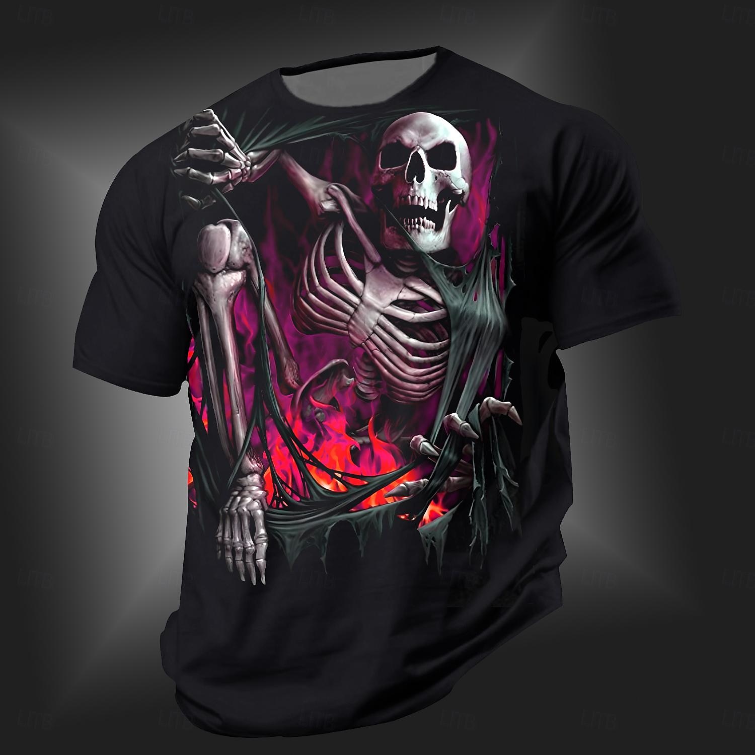 Men's Skull T shirt Short Sleeve T shirt 3D Print Crew Neck Shirt Punk Cool Designer Street Daily Sports Red Blue Orange Summer Spring Clothing Apparel S M L XL 2XL 3XL 2025 - $17.99 –P4