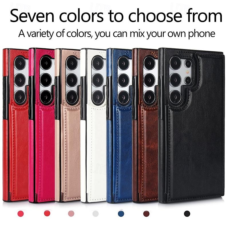 Phone Case For Samsung Galaxy S25 Ultra S24 Ultra Plus S23 S22 S21 S20 Ultra Plus FE A55 A35 A25 A15 5G A54 A34 A14 A73 A53 A33 A23 A13 A72 A52 A32 A22 A12 Back Cover with Stand Holder Magnetic Card 2025 - $16.99 –P1