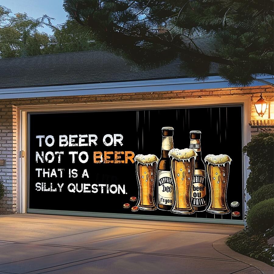 Outdoor Garage Door Cover Banner Beer Vintage Slogan Farmhouse Large Backdrop Decoration for Holiday Outdoor Garage Door Home Wall Decorations 2026 - $29.99 –P11