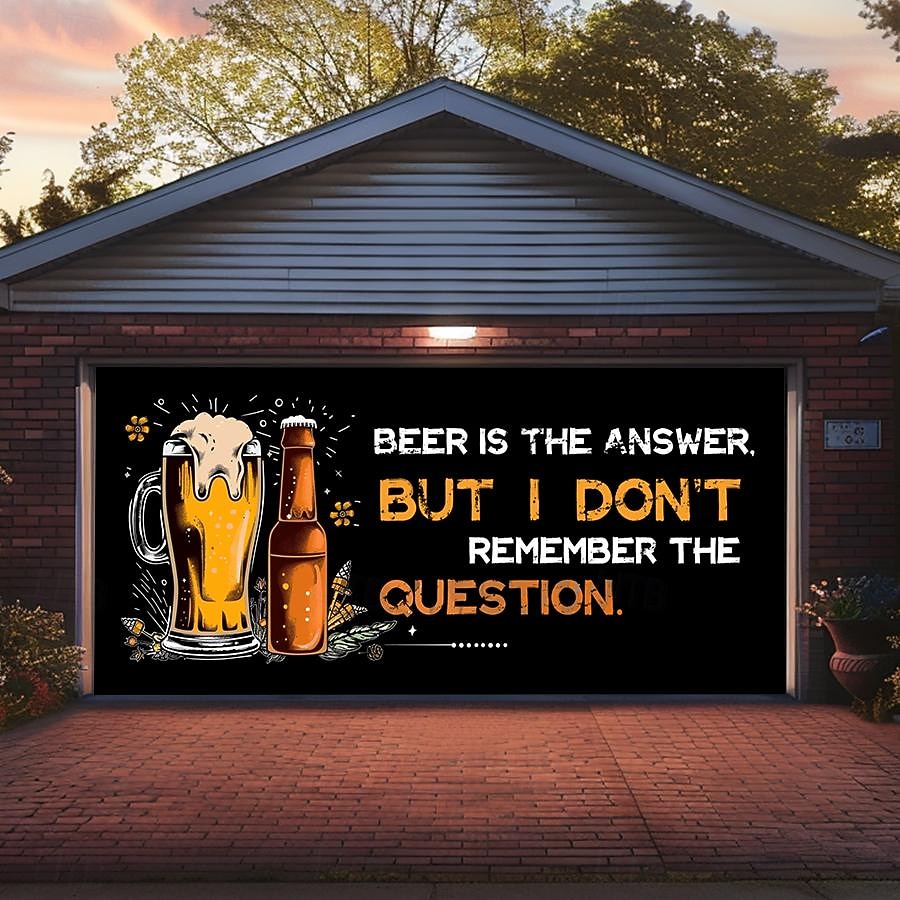 Outdoor Garage Door Cover Banner Beer Vintage Slogan Farmhouse Large Backdrop Decoration for Holiday Outdoor Garage Door Home Wall Decorations 2026 - $29.99 –P1