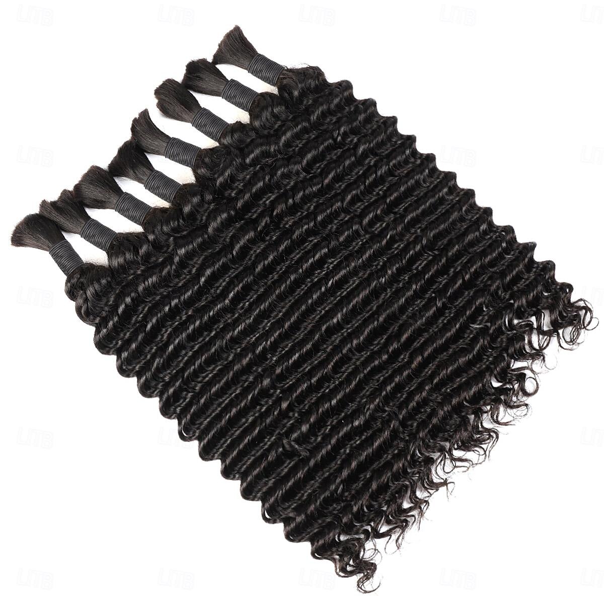 300g Deep Wave Bulk Human Hair For Braiding 100% Unprocessed Bulk Human Hair Extensions No Weft Curly Human Hair For Braiding 2025 - $149.99 –P1