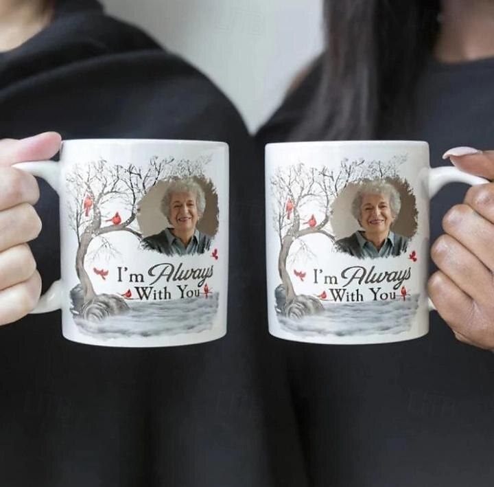 Spersonalizowany kubek pamiątkowy kubek ze zdjęciem zawsze z tobą - przemyślany prezent na Boże Narodzenie dla rodziny i przyjaciół - personalizowany ceramiczny kubek 2025 - $13.99 –P4