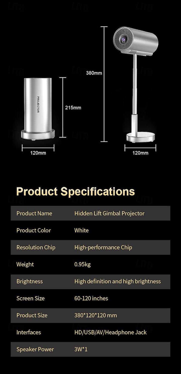 TS-3 Smart Portable Movie Projector with WiFi and Wireless & Native 1080P Home Theater Video Projector Compatible with IOS/Android/HDTV/USB Suitable for Meeting Office School Team Building 2025 - $257.69 –P17