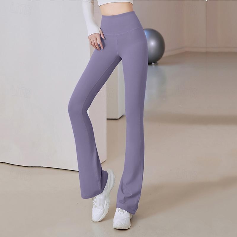 Dam Yogabyxor Utsvängda byxben Elastiskt midjeband Hög midja Yoga Gymträning Pilates Trikåer Mörkgrå Svart Blå sporter Sportkläder Elastisk Smal 2025 - $16.49 –P12