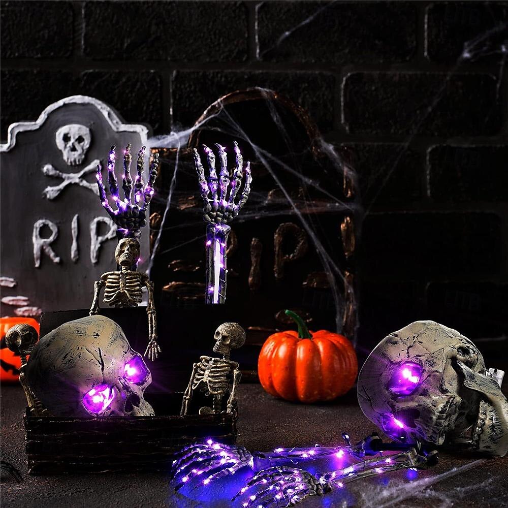 2025年 ハロウィーンの照明付きスケルトンランプ 中庭の庭の装飾小道具 LED 発光ゴーストハンド スケルトンハンド 地面に挿入されたランプ 休日の雰囲気の装飾小道具 US 110V 1個 コレクション – $55.99 –P7