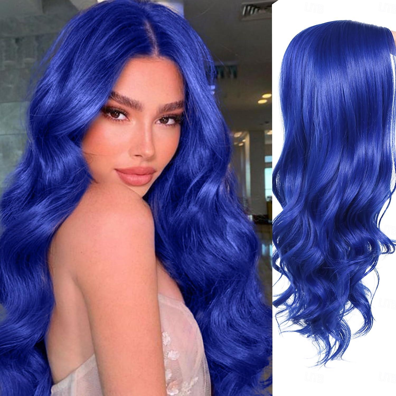 Perruques longues ondulées longue perruque bouclée pour femmes partie centrale look naturel cheveux synthétiques Halloween cosplay soirée de 2025 ? $18.99 –P1