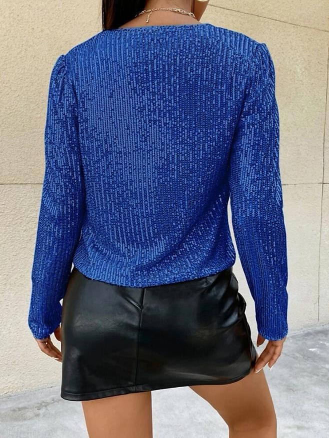 Women's Casual Jacket Dailywear Sequin Solid Color Cool Regular Fit Outerwear Long Sleeve Spring Rose Gold S 2025 - $34.99 –P6