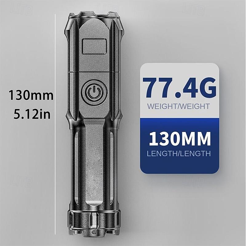 LED Flashlight USB Super Bright Zoomable USB Rechargeable Tactical Torch for Camping Hiking Fishing Outdoor Hunting 3.7V 2025 - $3.49 –P1