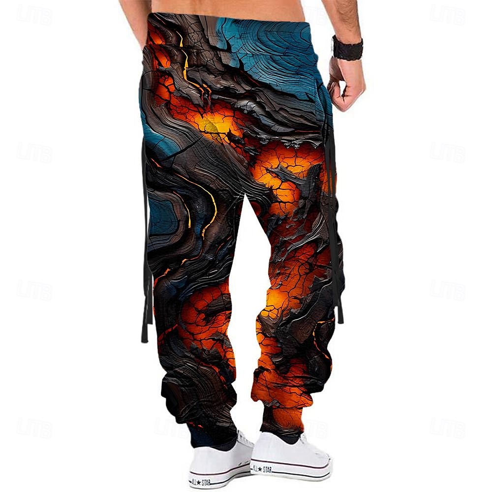 Herren Graphic Flamme Jogginghose Trainingshose Jogginghose Jogger Hosen Hose Mittlere Taillenlinie Elastischer Kordelzug in der Taille Brautkleider schlicht Dunkel Outdoor Strasse Alltagskleidung 2025 - $25.99 –P2