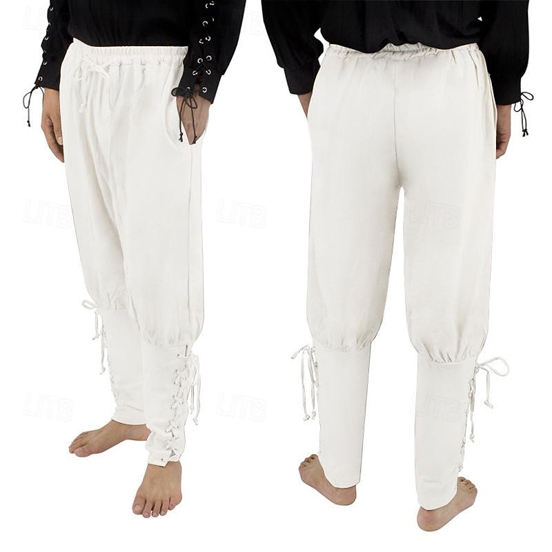 Retro Antiguo Medieval Renacimiento pantalones piratas Feria del Renacimiento caballero celta Ranger Color sólido Hombre Pirata Fantasía Víspera de Todos los Santos Carnaval Mascarada Rendimiento 2025 - $27.99 –P17