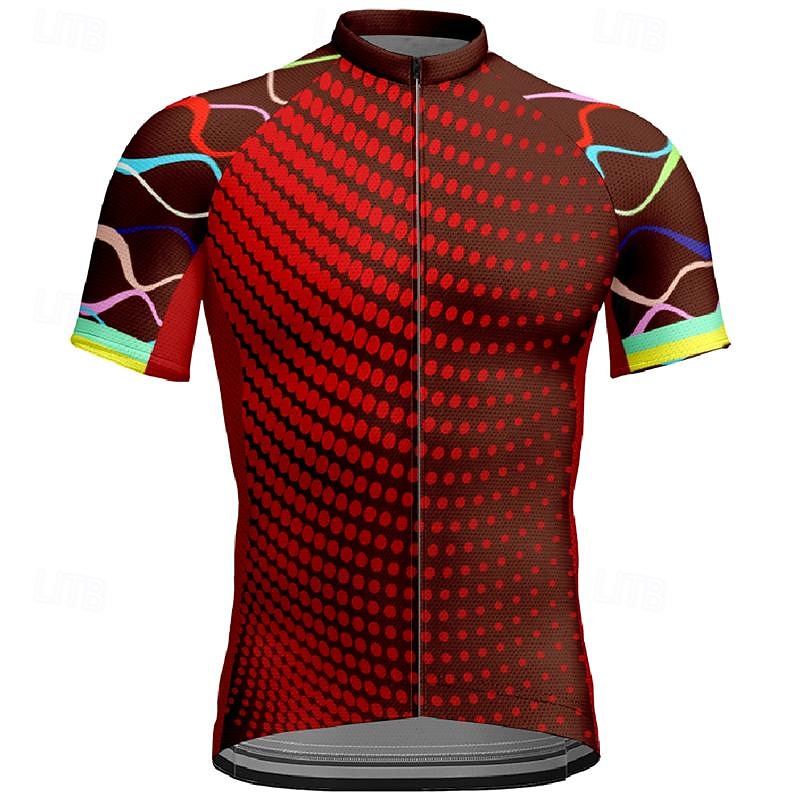 Men's Cycling Jersey Color Block Geometic Short Sleeve Bike Tee Tshirt Jersey Top with 3 Rear Pockets Mountain Bike MTB Quick Dry Breathable Sports Red Navy Blue Blue Clothing Apparel 2026 - $30.99 –P10