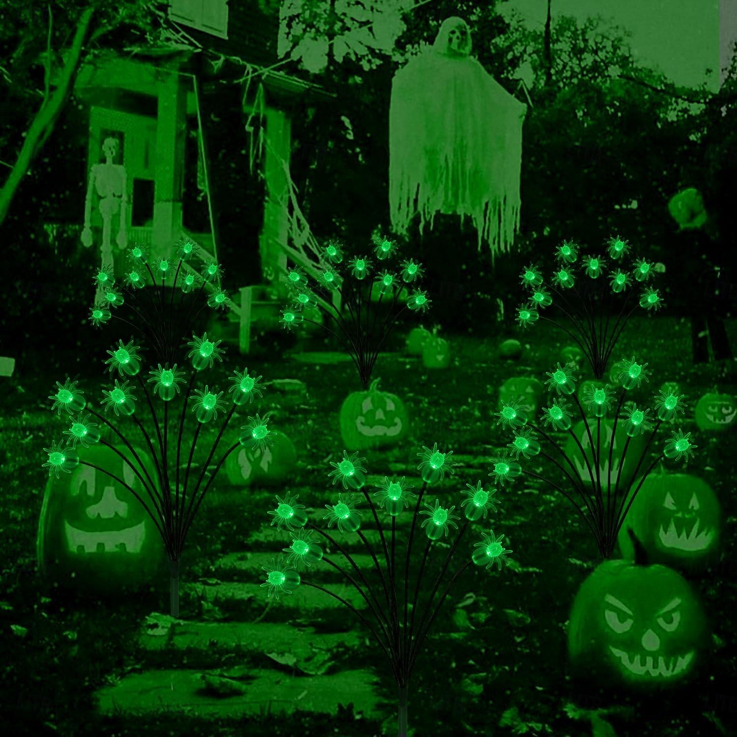 2pcs Halloween Solar Firefly Swing Spiders Light Purple Red Green Solar Outdoor Lawn Pathway Lights Waterproof Plug In the Ground Lamp Swing with the Wind for Outdoor Yard Garden Pathway Patio Decoration Lamp 2026 - $27.99 –P10