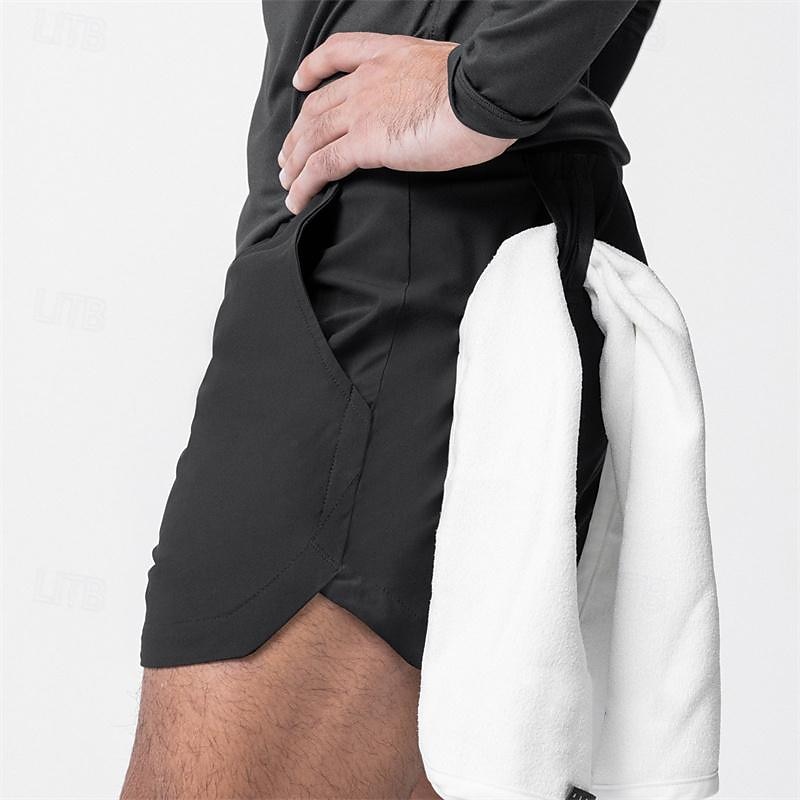 Hombre Pantalones Cortos Running Shorts de gimnasio Pantalones de chándal Correa Bolsillo con forro de compresión Cintura elástica Bermudas Interior Exterior Deporte Verano Secado rápido Ligero Suave 2026 - $16.49 –P2
