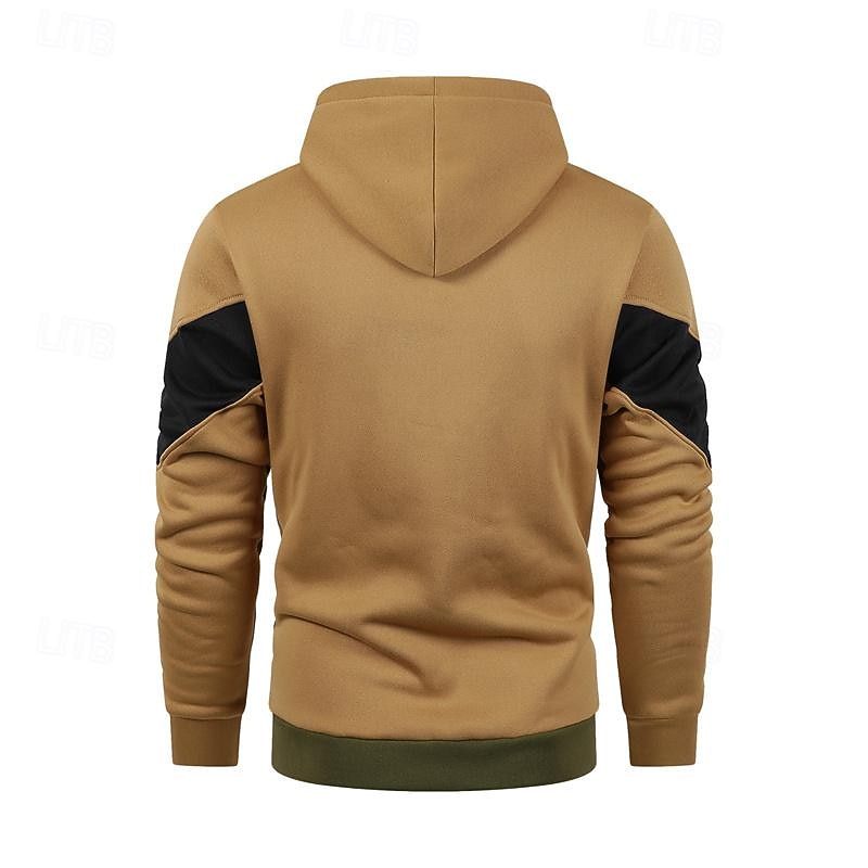 Per uomo Felpa con cappuccio a zip intera Felpa con cappuccio e zip Bianco Rosso Blu Cachi Con Cappuccio Blocco di colori Con zip Patchwork Sport & Outdoor Quotidiano Ferie Poliestere Streetwear del 2025 a $23.99 –P6