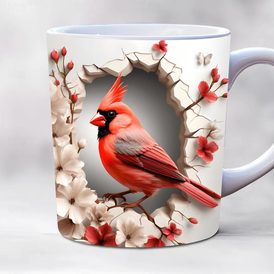 Bird Coffee Cup 3D illusion Coffee Mugs, Animal Gift Cup Travel Mug Funny Drinking Cup Desk Decor,11.2oz Ceramic Mug Tea Mug, Birthday Christmas Gifts for Animal Lovniner 2025 - $19.99 –P7