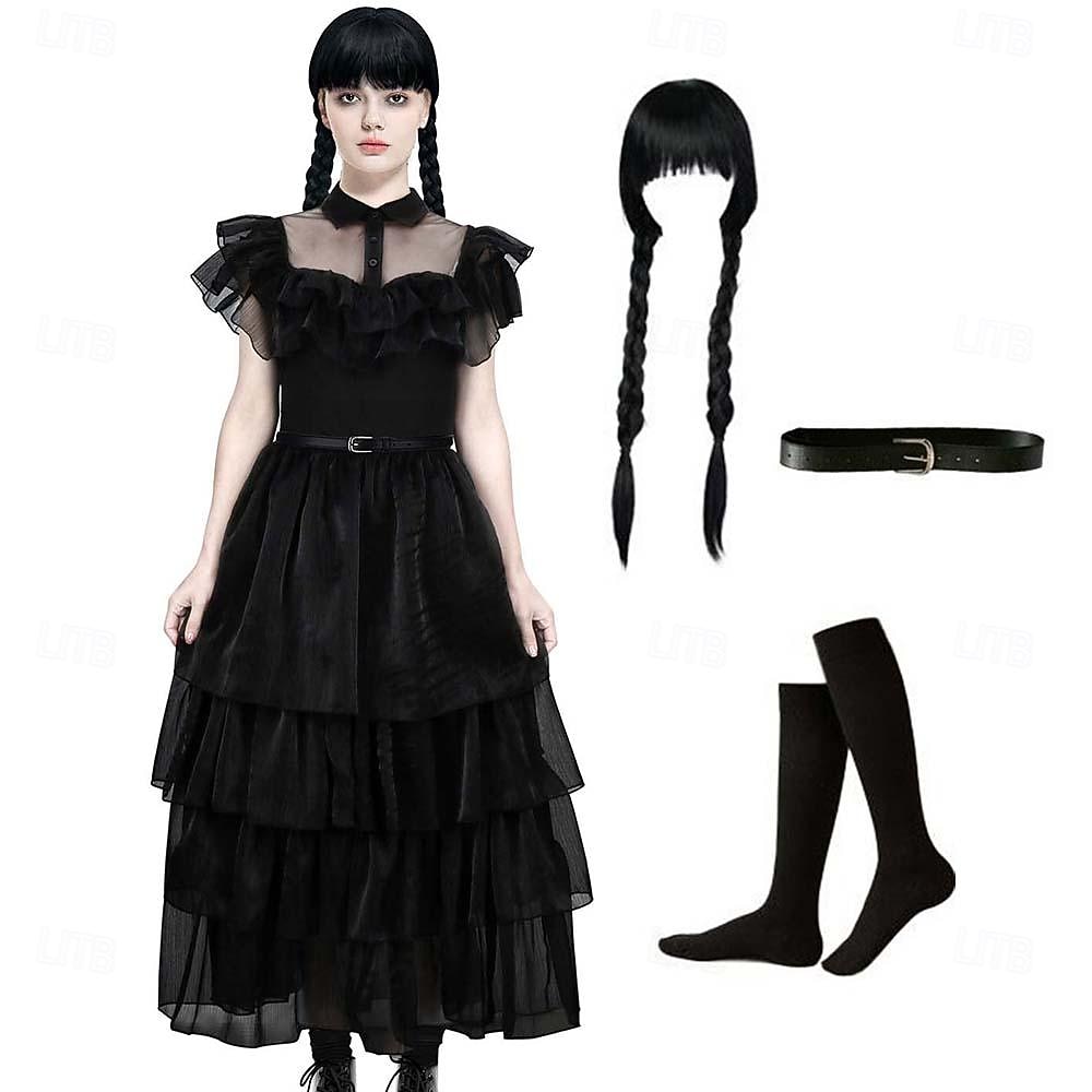 Středa Addams Addamsova rodina středa Šaty Maškarní cosplay Filmové kostýmy for Dámské Dívčí Dospělé Karneval Plesová maškaráda 2025 - $56.99 –P1