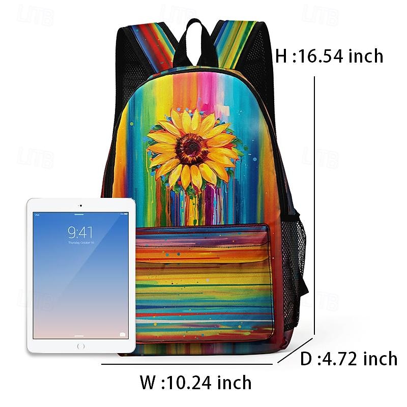 Colorful Sunflower Backpack for School and Travel – Durable Canvas Bag with Vibrant Artistic Design and Adjustable Straps 2025 - $29.99 –P4