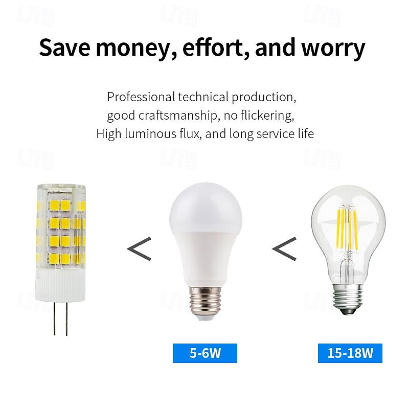 6шт G4 светодиодные двухконтактные лампы 240люмен 5Вт 52светодиодные бусины smd 2835 теплый белый белый 220В 2026 - $11.99 –P5