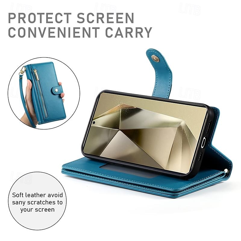 Phone Case For Samsung Galaxy S24 Ultra Plus S23 S22 S21 S20 Ultra Plus FE A55 A35 A25 A15 5G A54 A34 A14 A73 A53 A33 A23 A13 A72 A52 A32 A22 A12 S25 Ultra Back Cover with Stand Holder Magnetic Zipper 2025 - $27.99 –P15