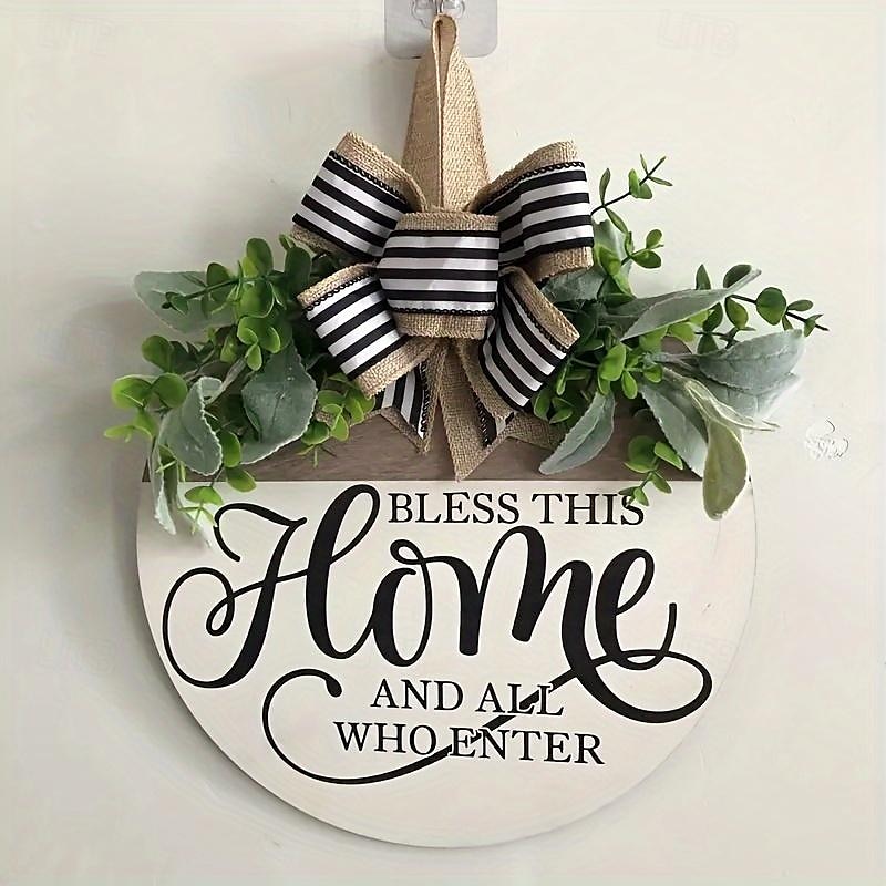 1pc Crafting 12 Inches Welcome Sigh For Front Door Big Wooden Wreath Welcome Wreath Farmhouse Front Door Decoration Housewarming Gift for Home Outdoor Indoor 2025 - $13.99 –P3