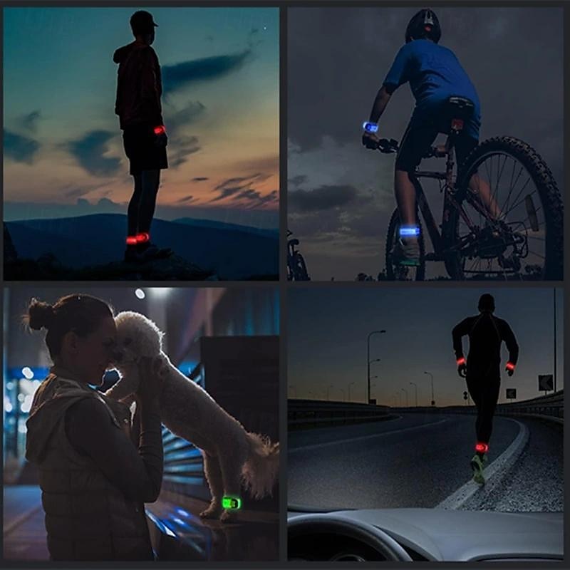 2 יחידות סרט זרוע LED נטען - נראות מחזירות אור להליכת לילה וריצה, רצועות תאורה מתכווננות לגברים ונשים 2025 - $27.99 –P2