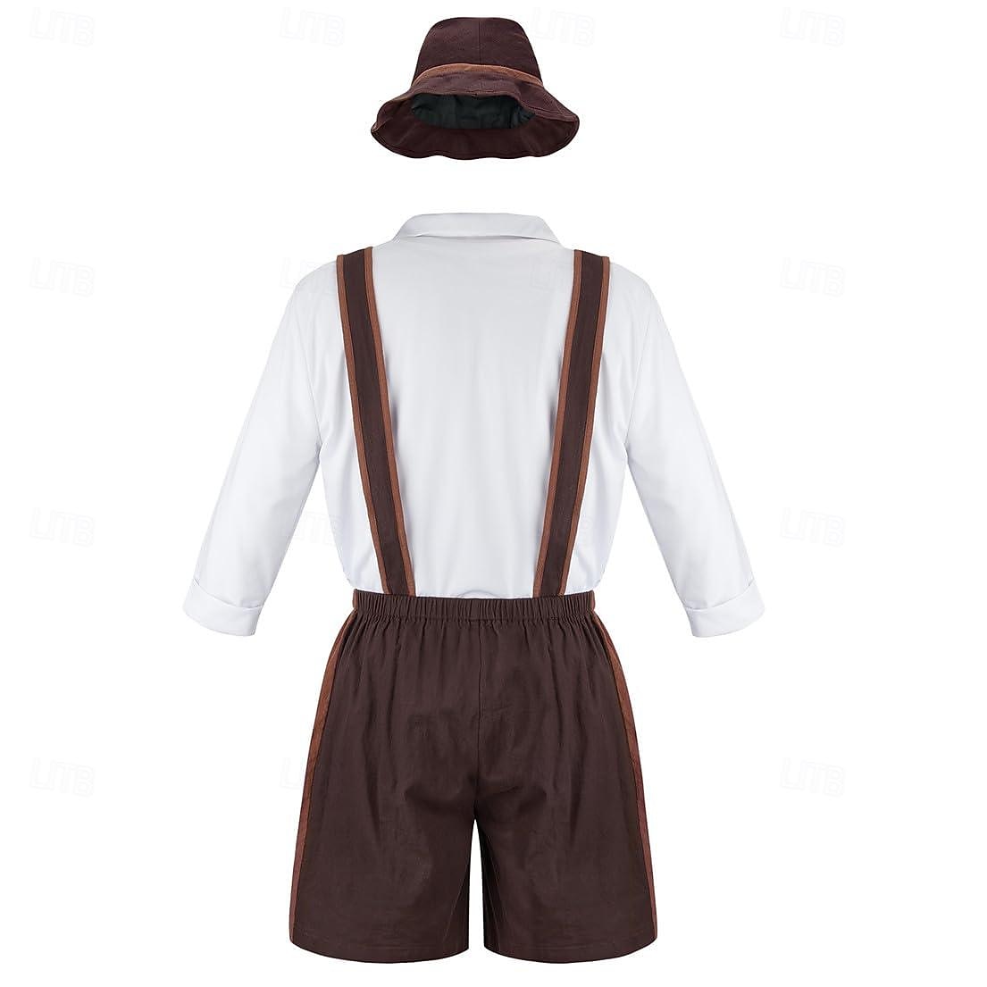 Międzynarodowy Festiwal Piwa Oktoberfest Lederhosen Bawaria Niemiecki Monachium Łąki Męskie Tkanina w stylu tradycyjnym Bluzka Szorty 2026 - $30.99 –P3