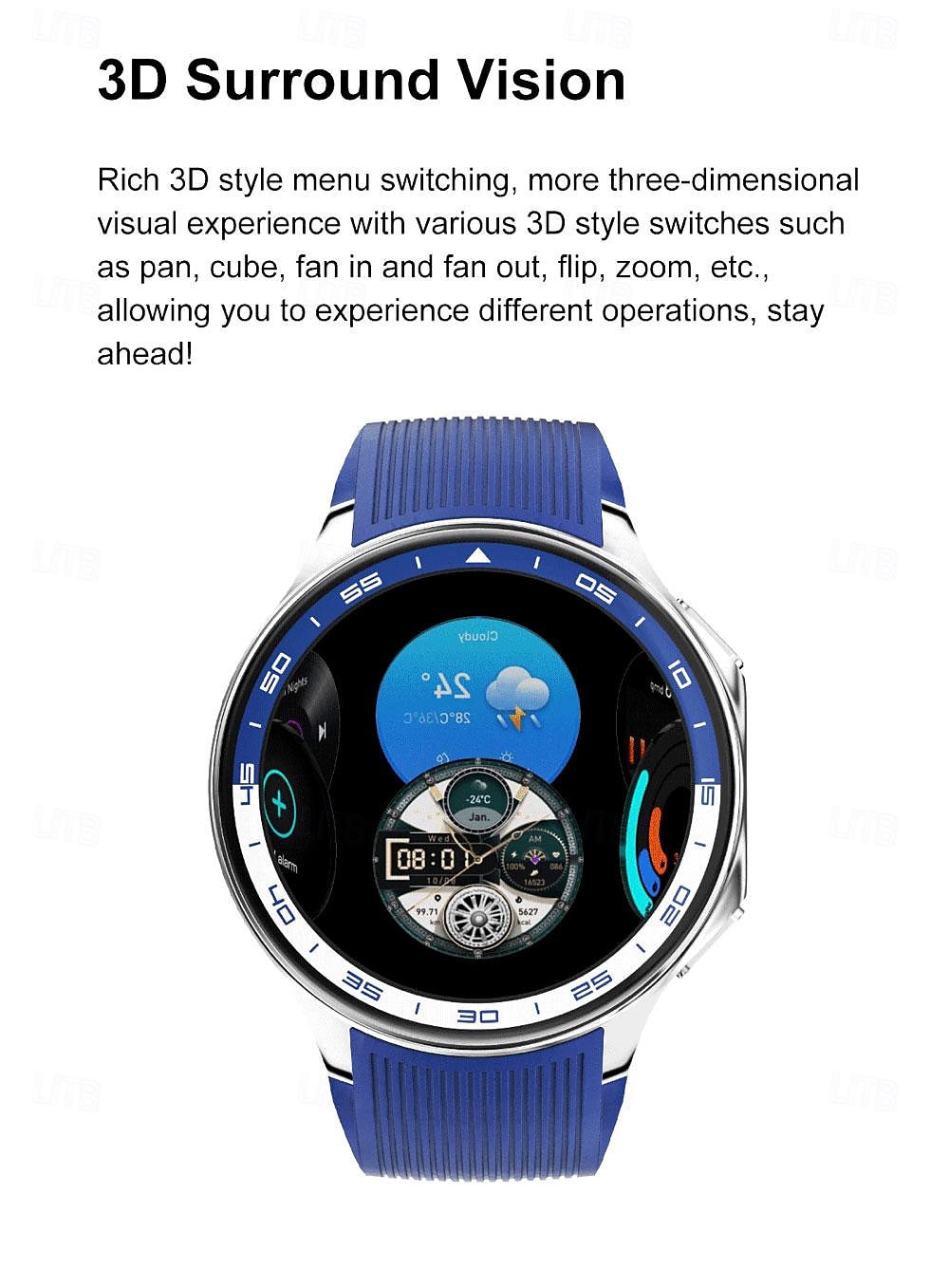 696 DTWatchX Montre intelligente 1.43 pouce Smartwatch Montre Connectée Bluetooth Podomètre Rappel d'Appel Moniteur de Sommeil Compatible avec Android iOS Femme Hommes Mode Mains-Libres Rappel de de 2025 ? $62.99 –P6