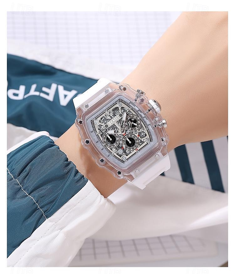 SKMEI Men Quartz Watch Outdoor Fashion Casual Wristwatch Stopwatch Countdown Calendar Waterproof Silicone Gel Watch 2026 - $42.99 –P14