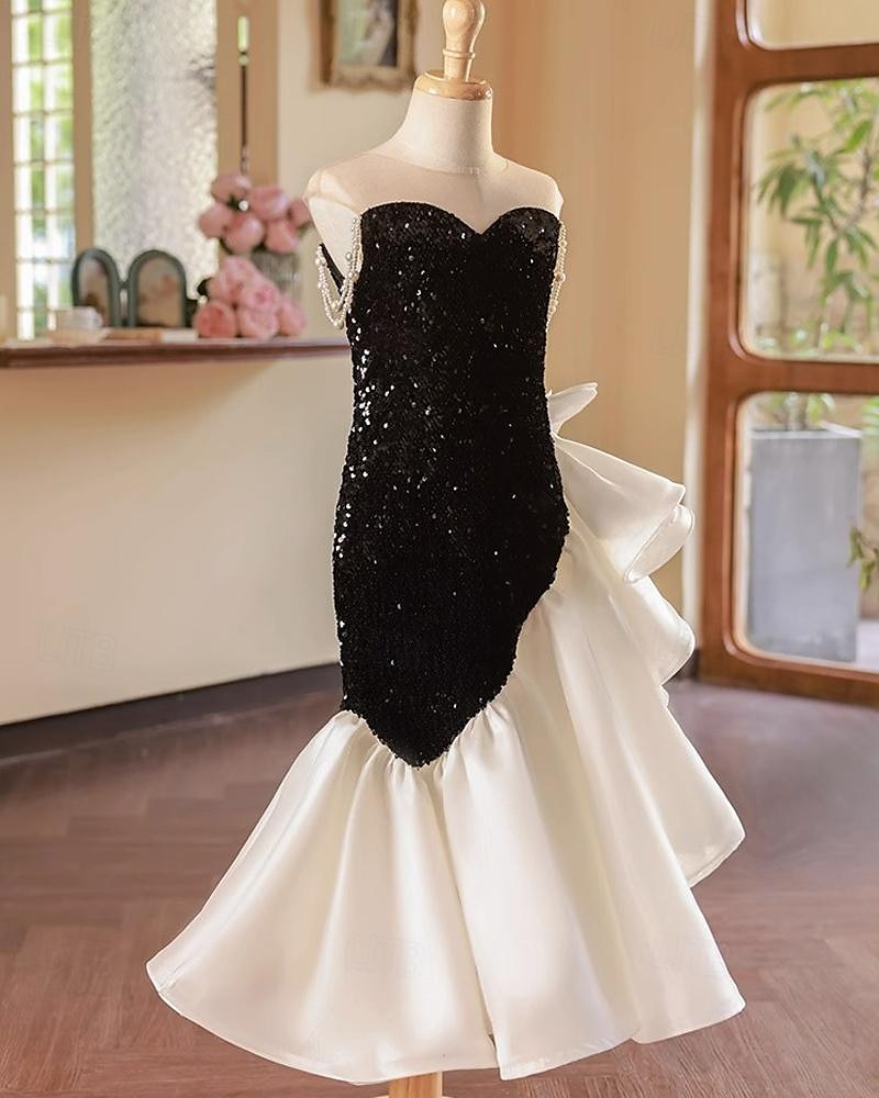 Mädchen' 3D Feste Farbe Party Kleid Ärmellos Sommer Leistung Party Geburtstag Prinzessin Schön Süß kinderkleidung 4-12 Jahre abendkleider Maxi Regular Fit 2026 - $111.99 –P2