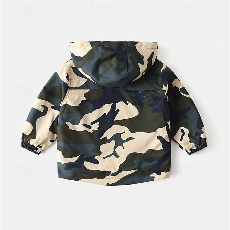 Garçons 3D Couleur Unie Camouflage Manteau Vêtements d'extérieur manche longue Automne Hiver Mode Basique Petits enfants (4-7 ans) 4-7 ans À capuche Extérieur Occasionnel Quotidien Coupe régulière de 2025 ? $25.99 –P9