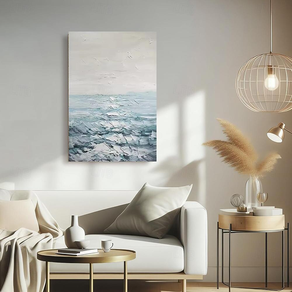ручная работа картина маслом холст стены искусства украшения абстрактный океан морская волна пейзаж для домашнего декора свернутая бескаркасная нерастянутая картина 2025 - $40.99 –P5