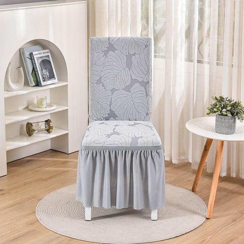 stolsöverdrag med kjolfåll elegant och snygg design mjukt och slitstarkt tyg perfekt för matsal eller speciella tillfällen ger fullt stolskydd lätt att installera och maskintvättbar 2025 - $19.49 –P1