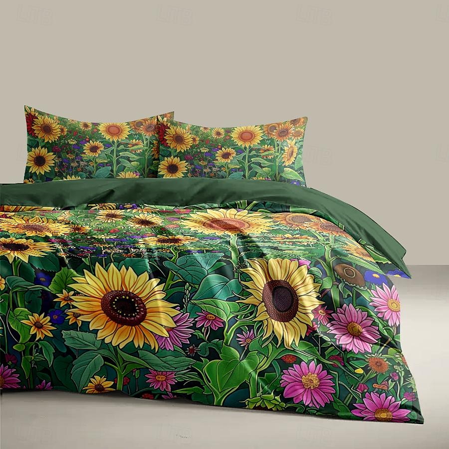 set copripiumino floreale botanico - include copripiumino e federe - design elegante e ispirato alla natura - tessuto morbido e confortevole - perfetto per l'arredamento della camera da letto del 2025 a $68.99 –P4