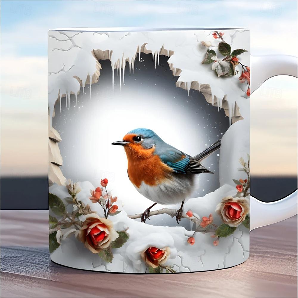 Bird Coffee Cup 3D illusion Coffee Mugs, Animal Gift Cup Travel Mug Funny Drinking Cup Desk Decor,11.2oz Ceramic Mug Tea Mug, Birthday Christmas Gifts for Animal Lovniner 2025 - $19.99 –P8