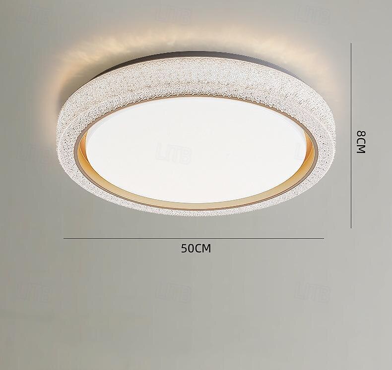 Plafoniere a led dimmerabili 50 cm 1 luce moderna arte industriale circolare in metallo spazzolato semi incasso 42 w per cucina camera da letto soggiorno 220-240 v del 2025 a $179.99 –P2