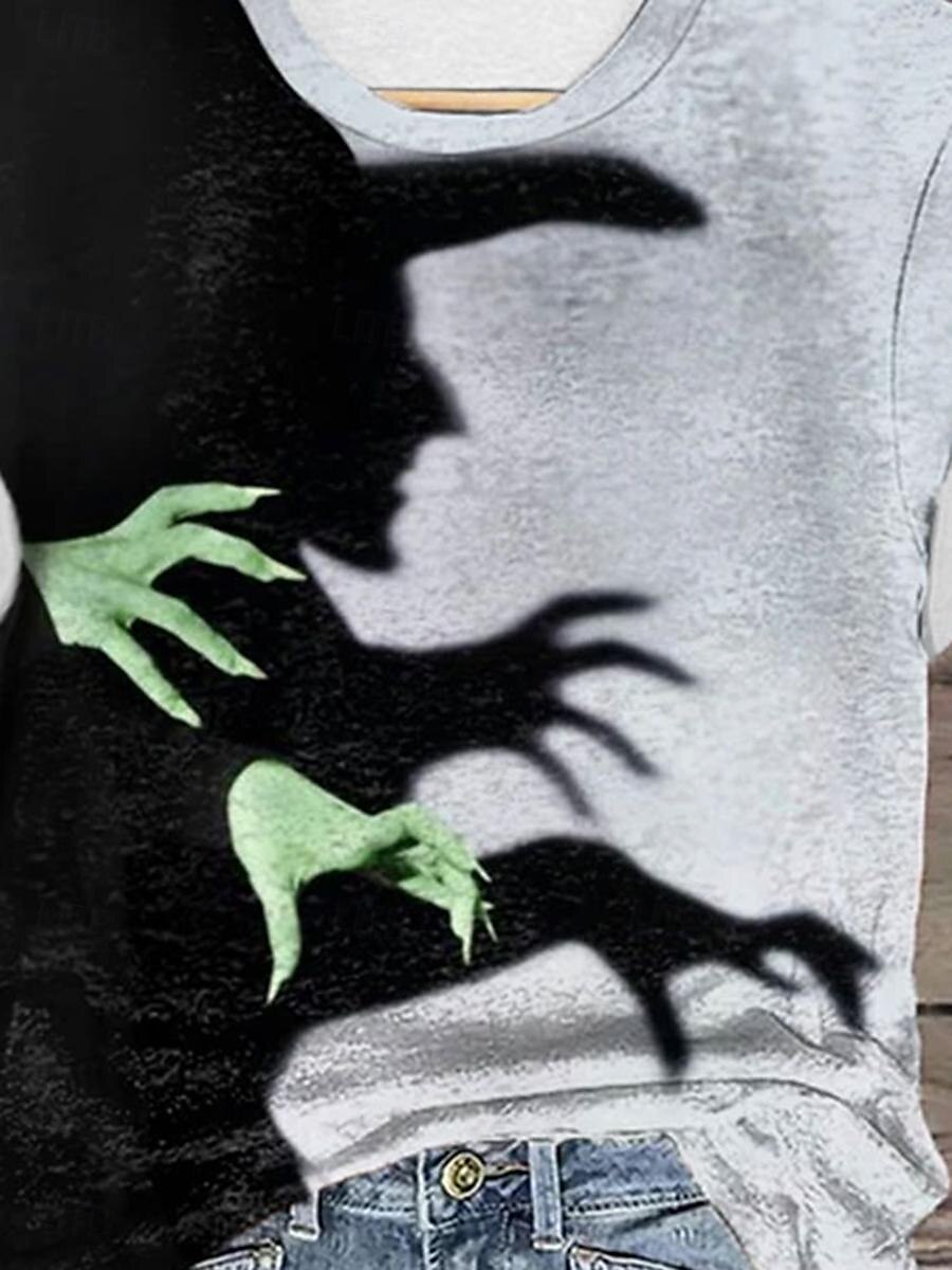 T-shirt pour femmes Halloween tee décontracté d'Halloween à manches courtes violet été de 2025 ? $21.99 –P3