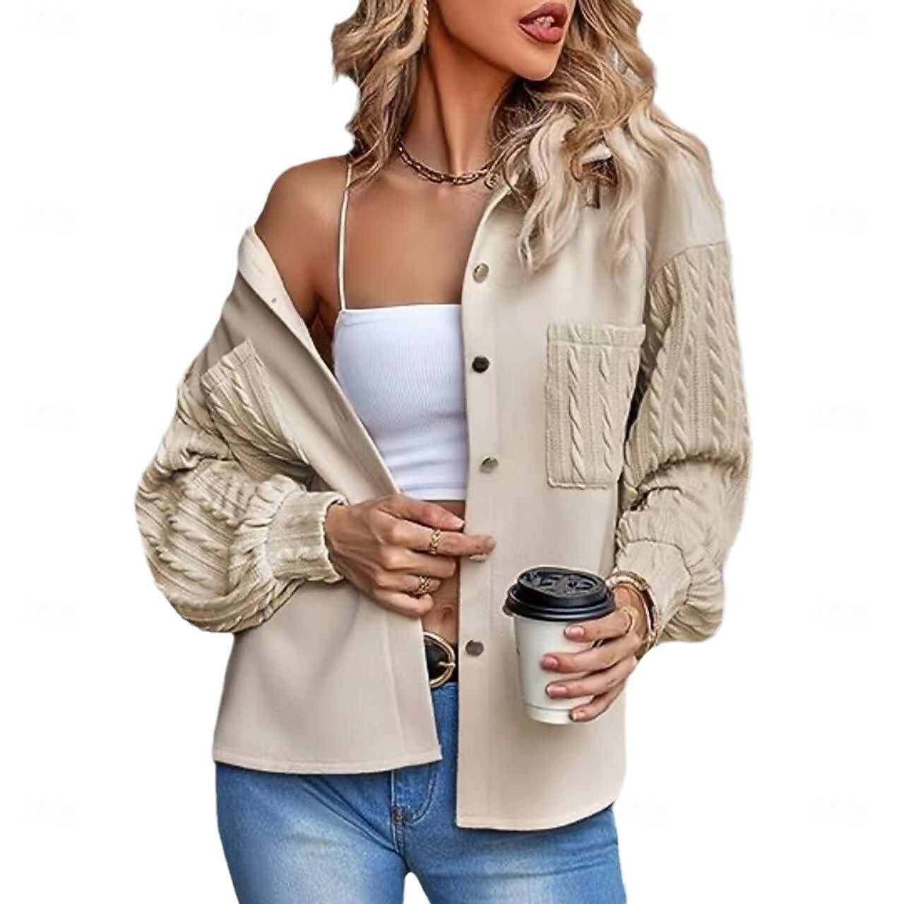 Women's Coat Outdoor Street Daily Spring Fall Long Coat Regular Fit Windproof Breathable Stylish Contemporary Casual Jacket Long Sleeve non-printing Plain with Pockets Black Apricot 2025 - $29.99 –P3