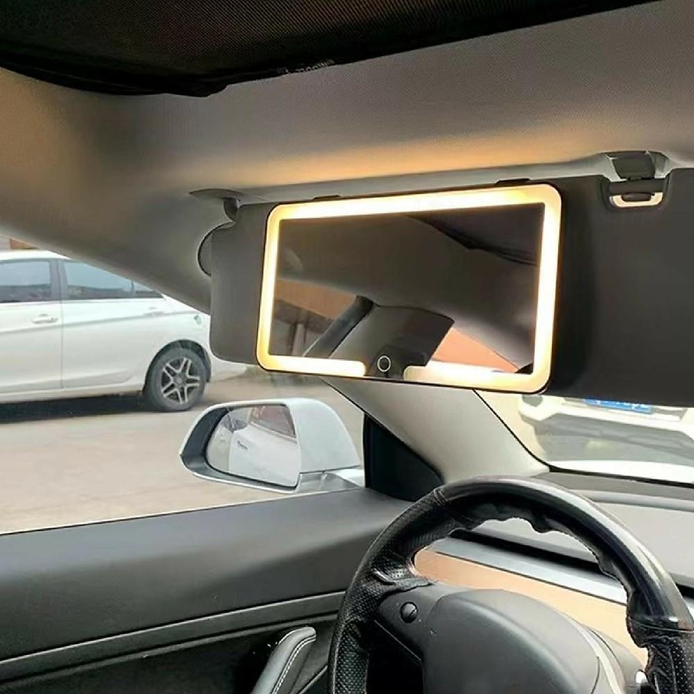 Car Makeup Mirror with Lights Car Sun Visor Led Makeup Mirror with Adjustable 3 Light Color Finger Touch 2025 - $23.99 –P3