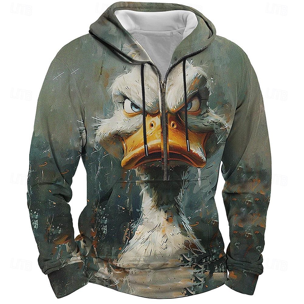 Men's Animal Hoodie Hoodies Sweatshirt Hoodie Long Sleeve Hooded Sweatshirt Crew Neck Fashion 3D Print Streetwear Blue Half Zip Fall Winter Designer 2025 - $30.99 –P1