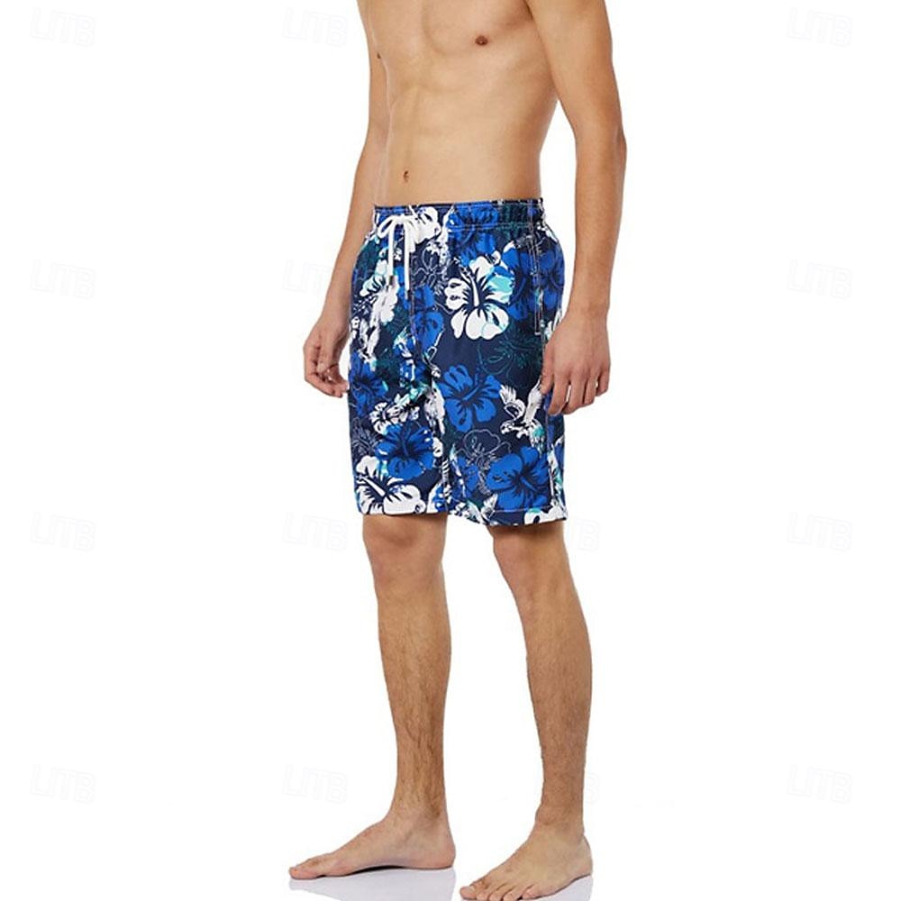 Men's Graphic Flower / Floral Swimming Trunks Board Shorts Swim Shorts Mid Waist Streetwear Hawaiian Boho Casual Daily Holiday Drawstring with Mesh lining Elastic Waist Designer Clothing Apparel 2025 - $19.99 –P7