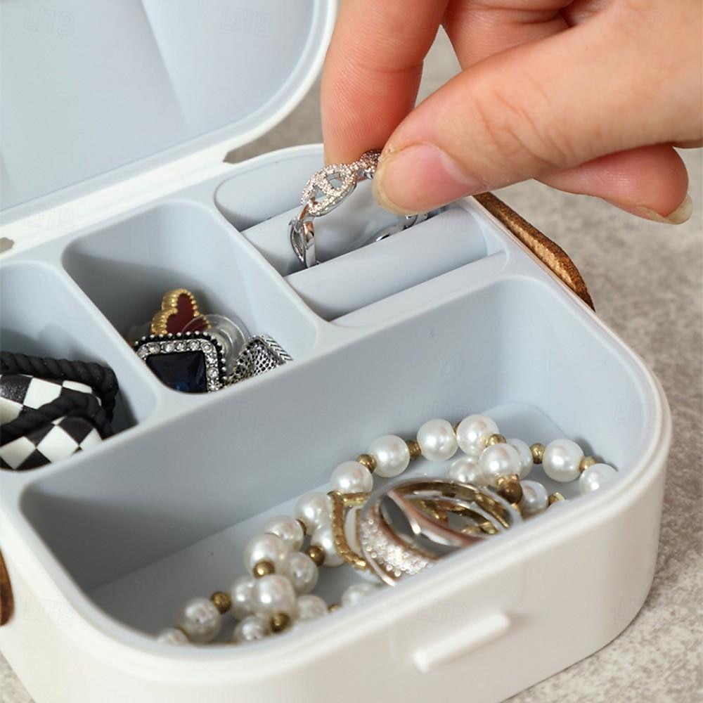 reise smykker arrangør for kvinner jenter, trendy reise smykker etui, bærbar ring halskjede arrangør øredobber boks liten smykke arrangør, reise esse-ntials reise tilbehør for kvinner jenter, 2025 - $8.99 –P9