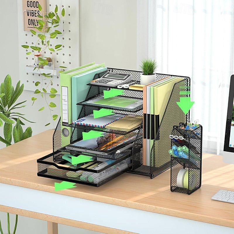 Office File Rack Multi-layer Desktop Shelf Office Supplies File Storage Shelf 2025 - $57.99 –P1